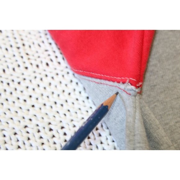 VTG No Fear Hooded Sweatshirt Grey & Red Long Sleeve Color block Pull on Size L? - Picture 10 of 10